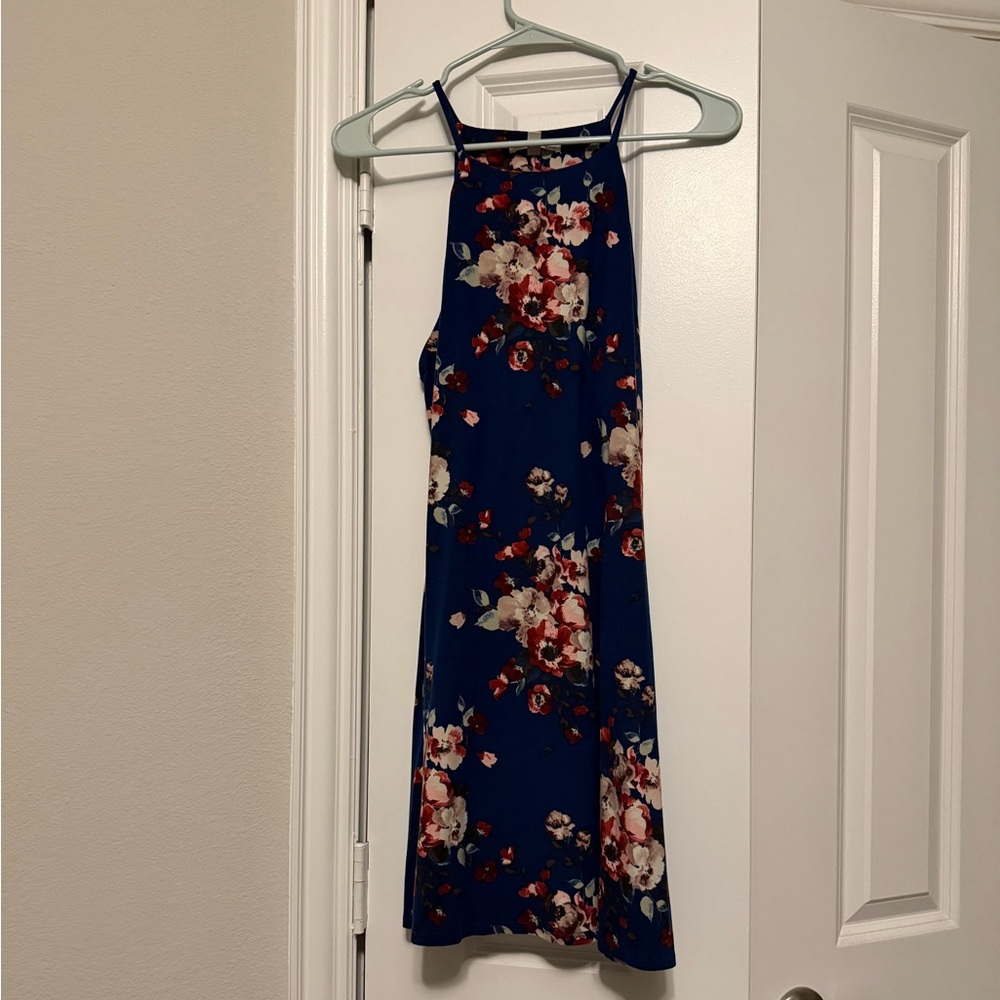 Nine Britton Floral Mini Dress - Blue and Red